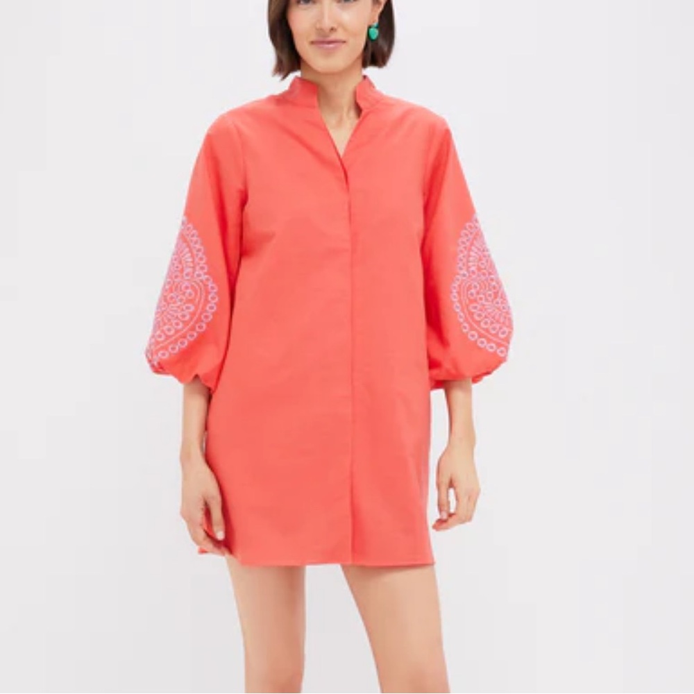 HYACINTH HOUSE Coral Mini Wisteria Caftan